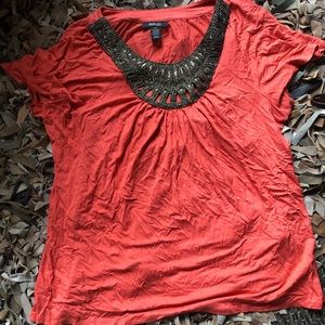 Embellished short sleeved top